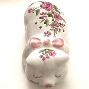 AVON 1978 Flowered Sleeping Pig Pomander -Made in Brazil By Ceramarte - VTG